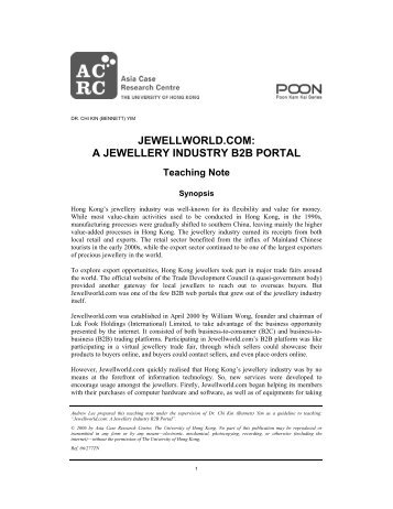 jewellworld.com: a jewellery industry b2b portal - Faculty of ...