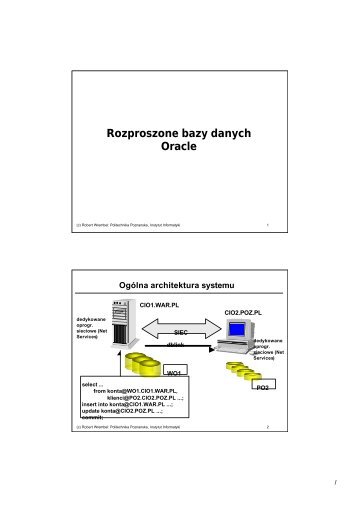 Rozproszone bazy danych Oracle