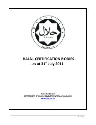 HALAL CERTIFICATION BODIES as at 31 July 2011 - hdc