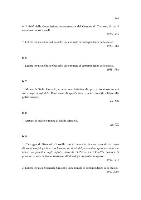 Archivio Grasselli - Istituto Centrale per gli Archivi