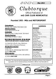 May 2011 MAGAZINE - MG Car Club Newcastle