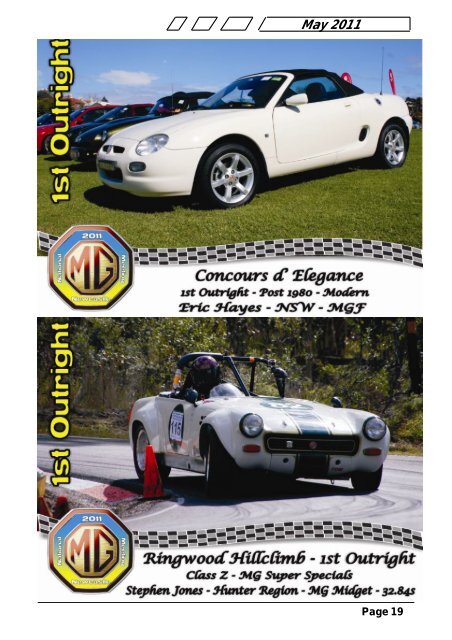 May 2011 MAGAZINE - MG Car Club Newcastle