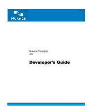 Nuance Vocalizer Developer's Guide - Avaya Support