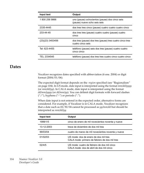 Nuance Vocalizer Developer's Guide - Avaya Support