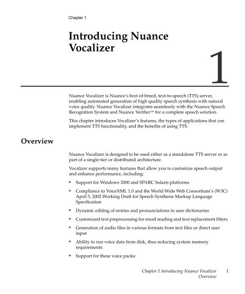 Nuance Vocalizer Developer's Guide - Avaya Support