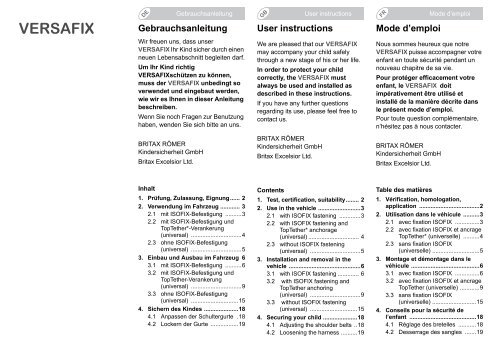 VERSAFIX 9 - 18 kg - Britax RÃ¶mer