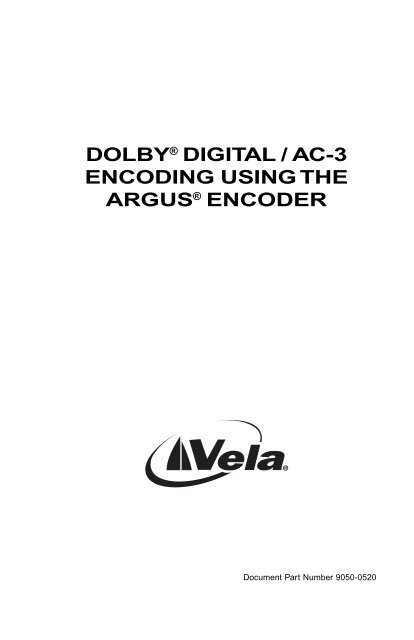dolby® digital / ac-3 encoding using the argus ... - TBC Integration