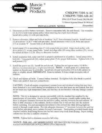 CMKF95-73DI-A-AC Installation Instructions