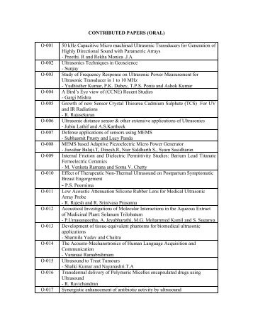 CONTRIBUTED PAPERS (ORAL) O-001 50 kHz Capacitive Micro ...