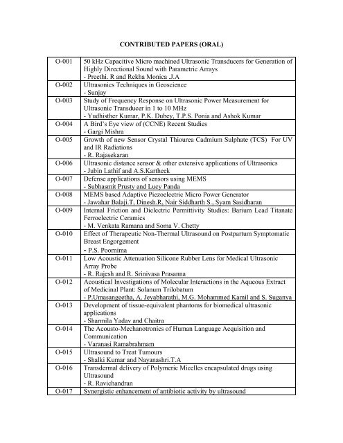 CONTRIBUTED PAPERS (ORAL) O-001 50 kHz Capacitive Micro ...