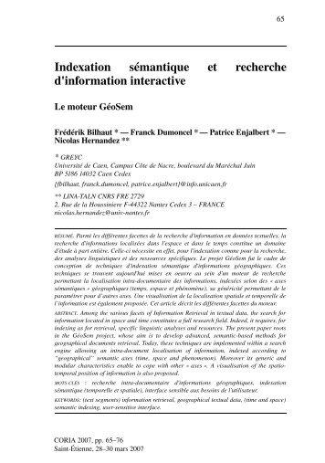 Indexation sÃ©mantique et recherche d'information interactive - MRIM