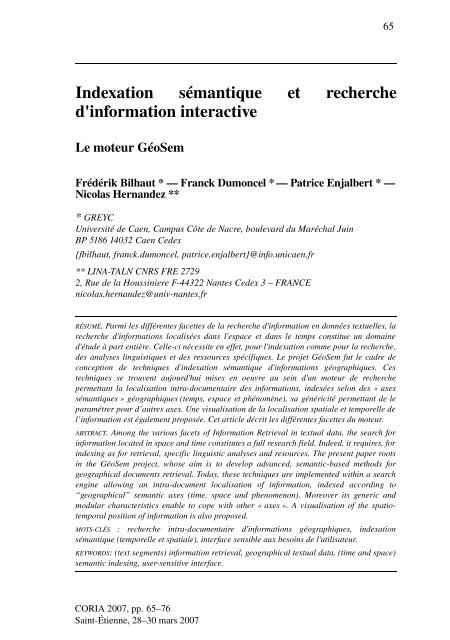 Indexation sÃ©mantique et recherche d'information interactive - MRIM