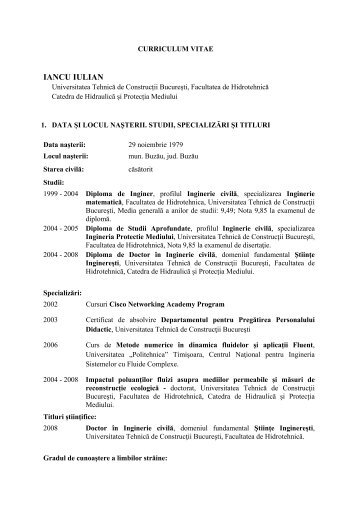 Iancu CV Hidraulica sef lucr 16.pdf - Universitatea TehnicÄ de ...