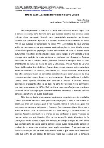 MADRE CASTILLO - CERES CaicÃ³ - UFRN
