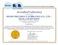 MICRO PRECISION CALIBRATION CO., LTD. - THAILAND DIVISION