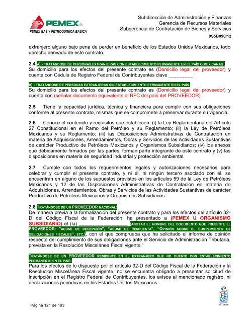 bases de licitación pública nacional - Pemex Gas y Petroquímica ...