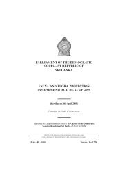 Fauna & Flora Protection (Amendment) Act, No. 22 of 2009