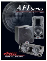 Apogee AFI Series Brochure - Apogee Sound