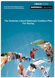 The Victorian Liberal Nationals Coalition Plan For Racing