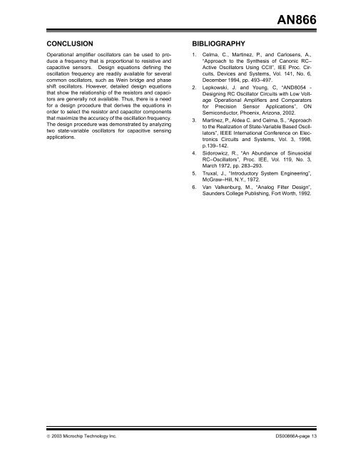 Designing Operational Amplifier Oscillator Circuits for ... - Microchip