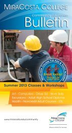 Summer 2013 Community Education Bulletin - MiraCosta College