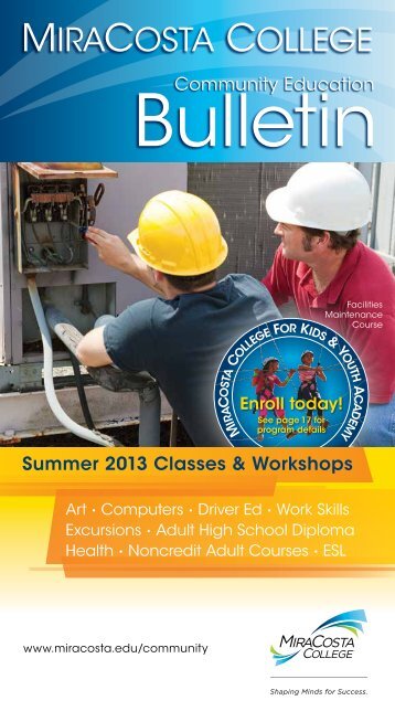 Summer 2013 Community Education Bulletin - MiraCosta College