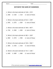 ESTIMATE THE SUMS OF HUNDREDS 1. What is ... - Teach-nology