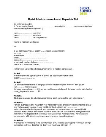 Artikel 4.3 Arbeidsovereenkomst voor bepaalde tijd  CBWMitex
