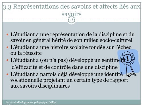 L'évaluation diagnostique - Accueil Service de développement ...