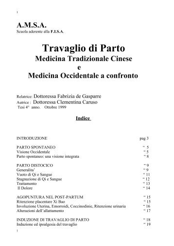 Travaglio di parto: medicina tradizionale cinese e ... - Agopuntura.org