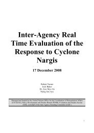 Inter-Agency Real Time Evaluation of the Response to Cyclone Nargis