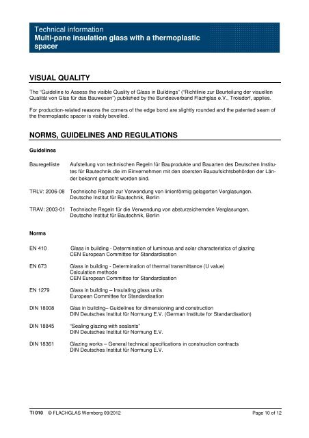TI 010 Insulated glazing with thermoplastic spacer - FLACHGLAS ...