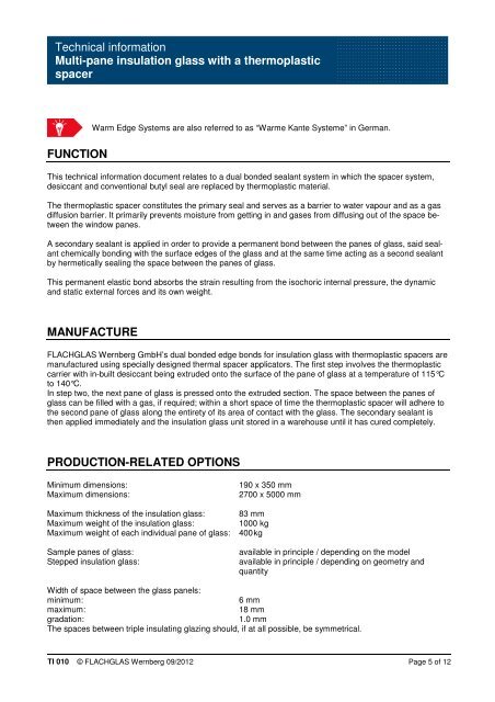 TI 010 Insulated glazing with thermoplastic spacer - FLACHGLAS ...