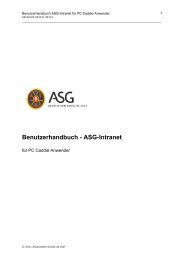 Benutzerhandbuch - ASG-Intranet - Association Suisse de Golf