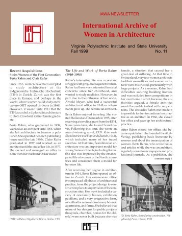 International Archive of Women in Architecture - Special Collections ...