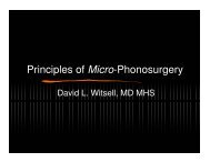 Principles of Micro-Phonosurgery