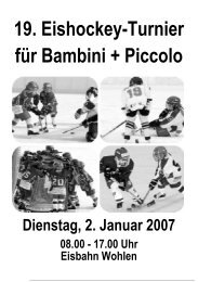 19. Eishockey-Turnier für Bambini + Piccolo - HC Wohlen Freiamt