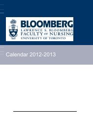 Calendar 2012-2013 - Lawrence S. Bloomberg Faculty of Nursing