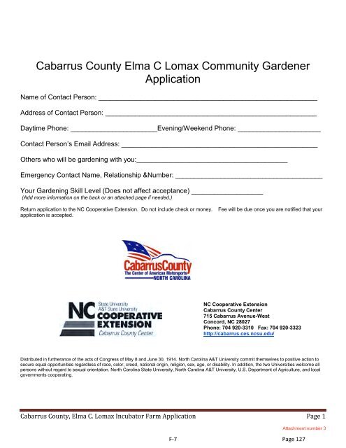 April 16, 2012 - Cabarrus County