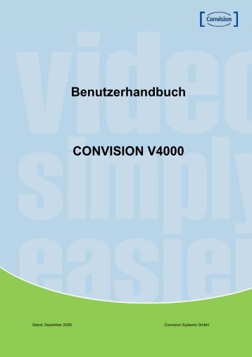 Benutzerhandbuch CONVISION V4000