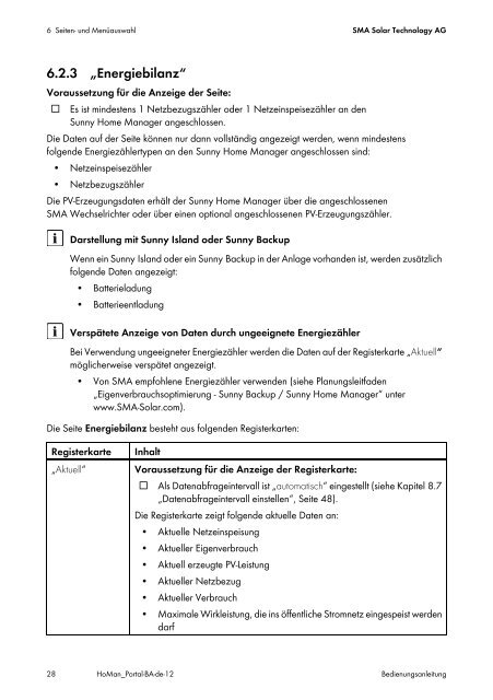 SUNNY HOME MANAGER im Sunny Portal - SMA Solar Technology ...