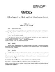 Lo statuto - Ente Regionale per il Diritto allo Studio Universitario del ...