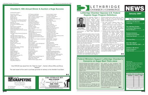 January 2007 - Lethbridge Chamber of Commerce