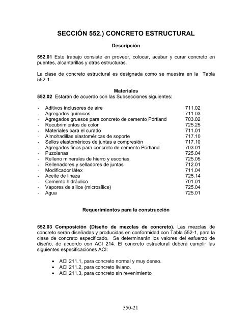 especificaciones para la construcciÃ³n de carreteras y puentes ...