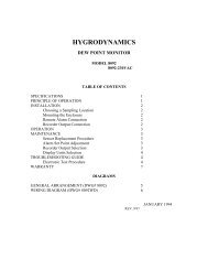 Hygrodynamics Dewpoint 8092 - Medical Gas Experts