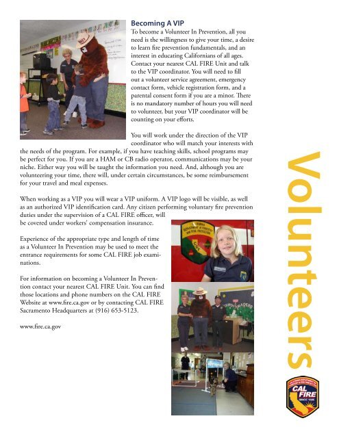 Volunteers In Prevention (VIP) - Cal Fire