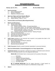 regular meeting agenda - Mount Olive Township School District