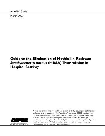 APIC MRSA Elimination Guideline