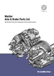 Meritor Axle & Brake Parts List