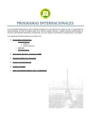 PROGRAMAS INTERNACIONALES - Universidad Regiomontana